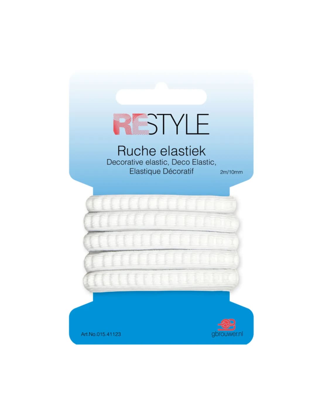 Restyle ruche-elastiek wit 10 mm - 2 m