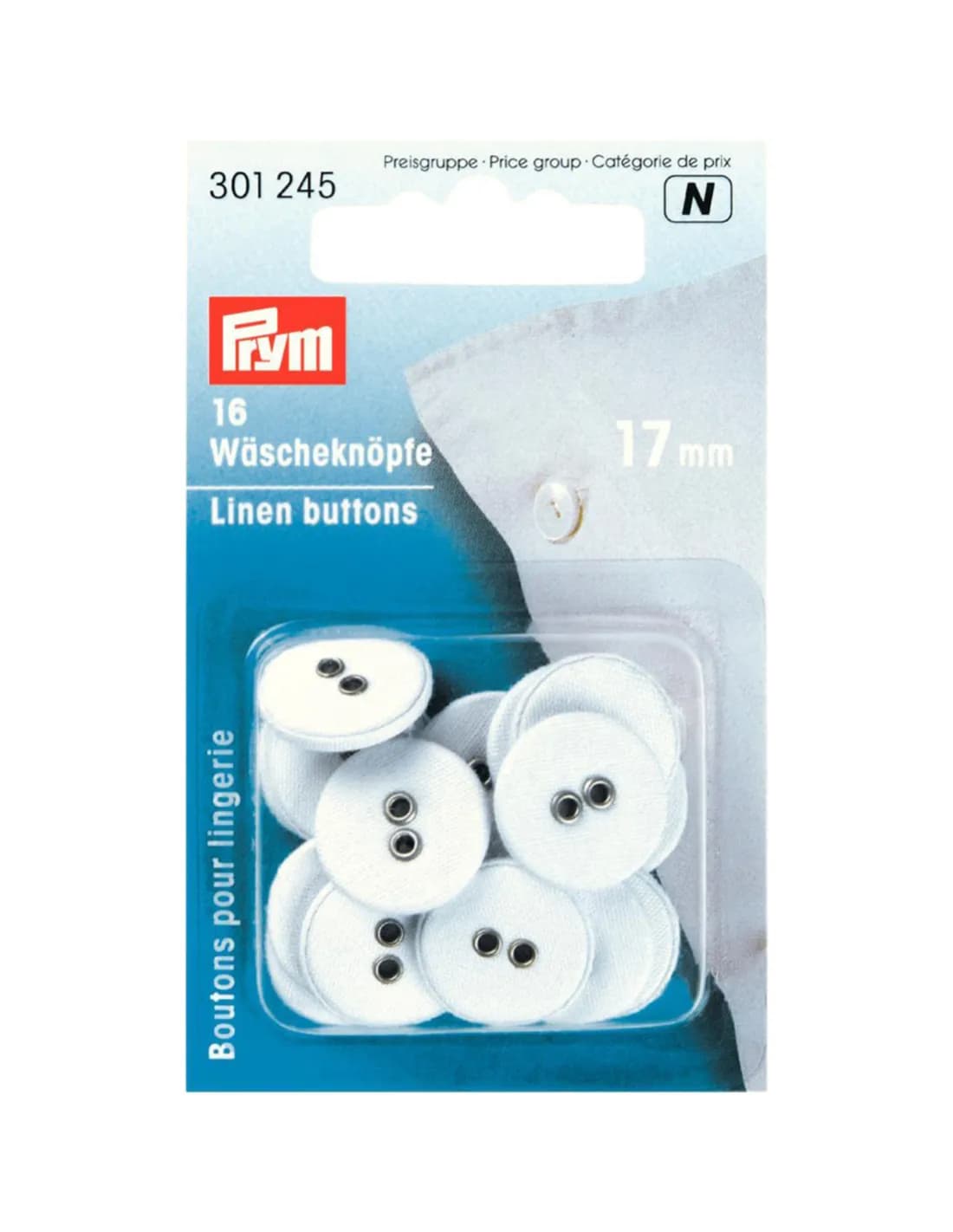 Prym Wasknopen wit 17 mm 16 stuks