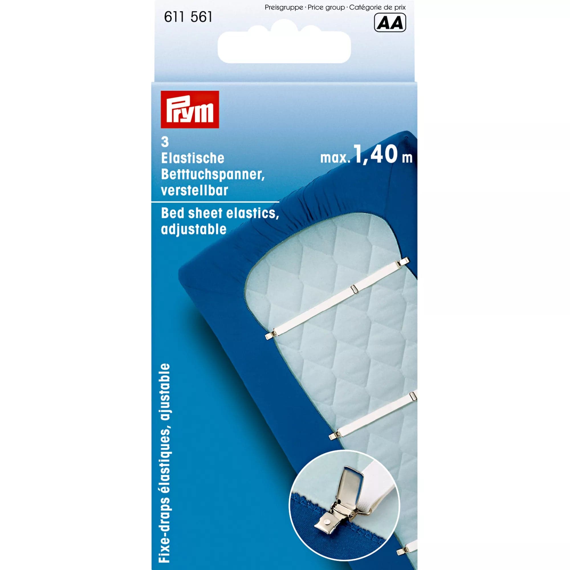 Prym elastische lakenspanners wit - 3 stuks