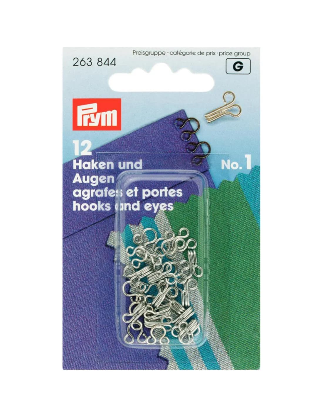 Prym Haken en ogen zilver nr. 1 12 stuks
