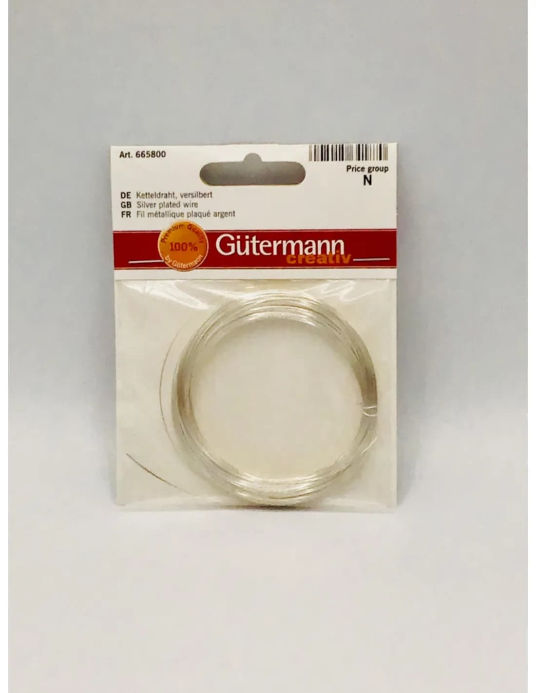 Gütermann verzilverd sieradendraad 0,4 mm – 20 m