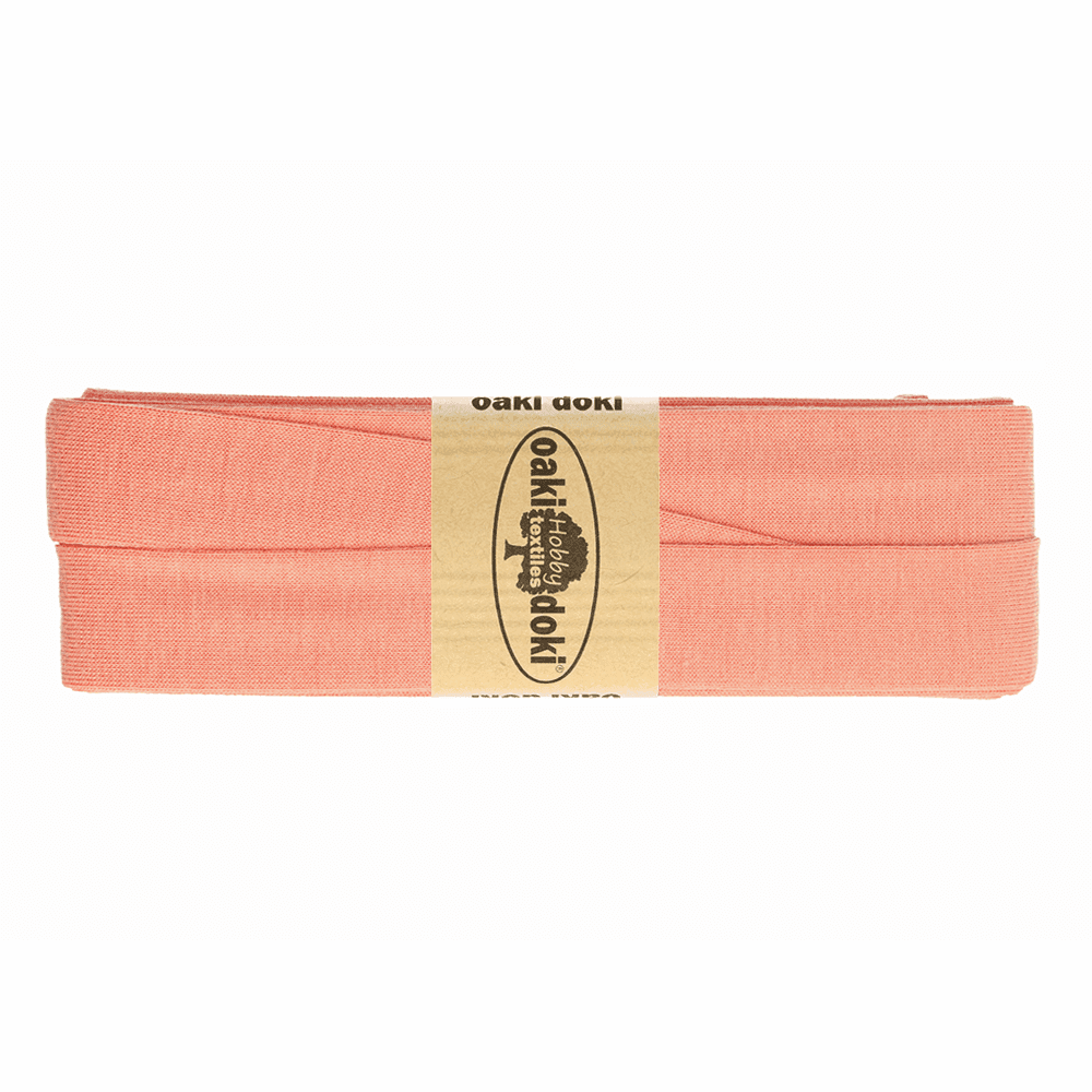 Oaki Doki tricot biaisband zalmroze 133 – 20 mm, 3 m