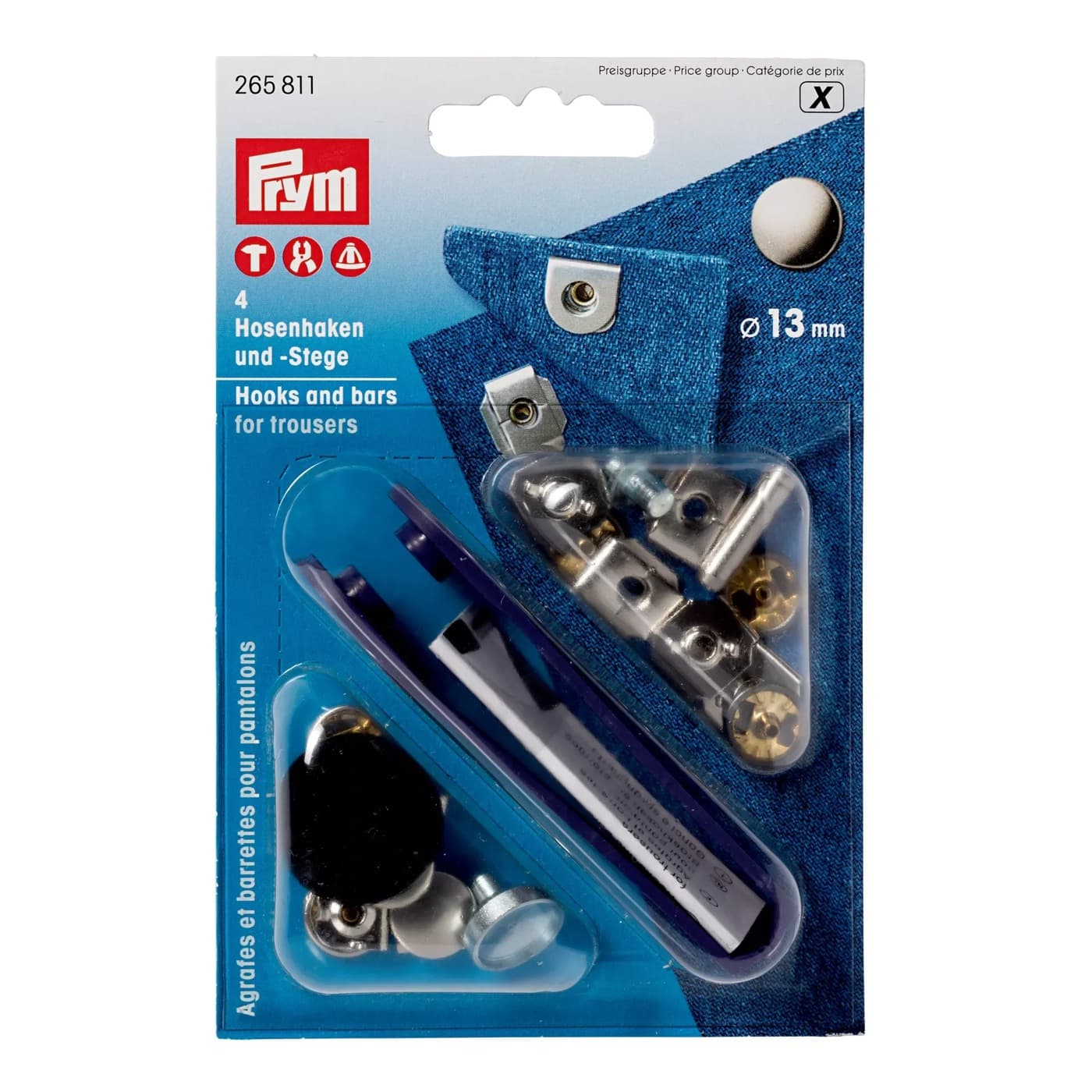Prym broekhaken en ogen 13 mm – 4 sets
