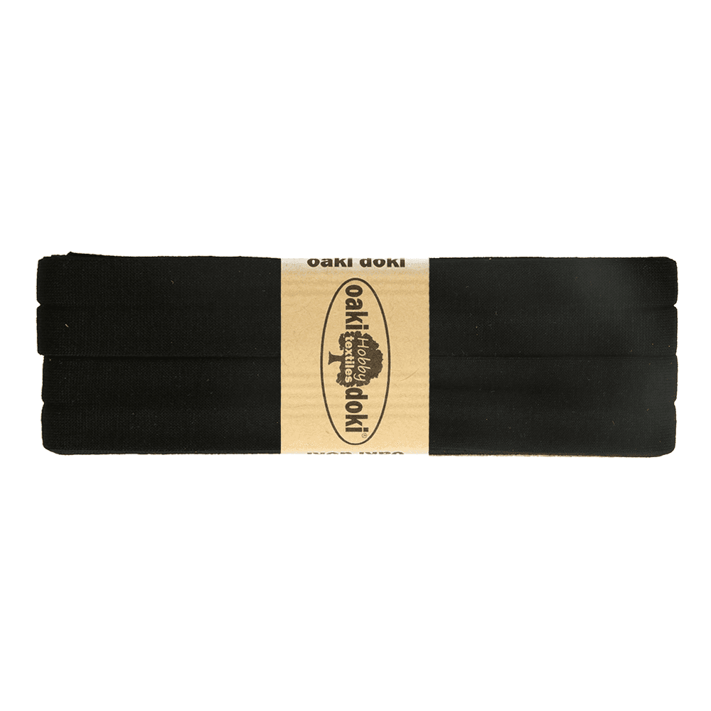 Oaki Doki tricot biaisband zwart 100 – 20 mm, 3 m