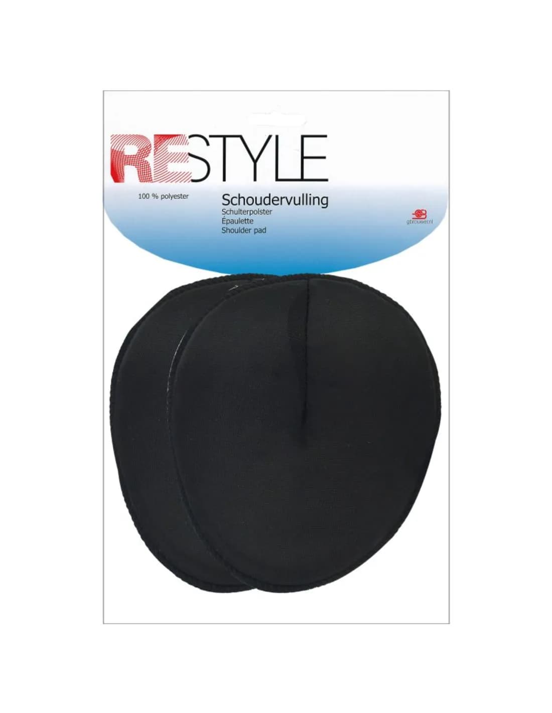 Restyle schoudervulling raglan zwart 10 mm