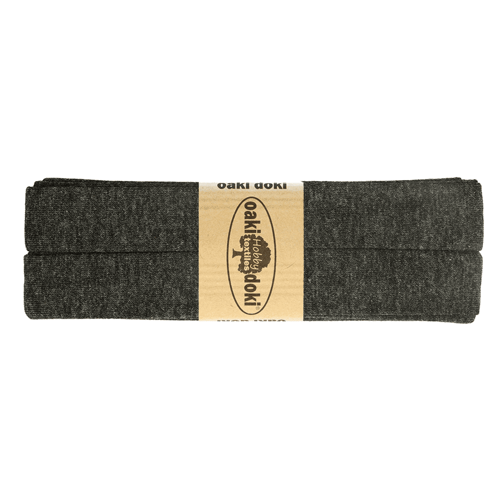 Oaki Doki tricot biaisband antraciet gemêleerd 068 – 20 mm, 3 m