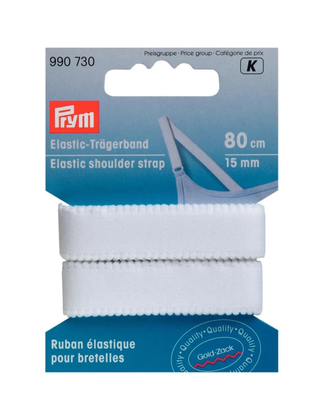 Prym Elastisch schouderband wit 15 mm 80 cm