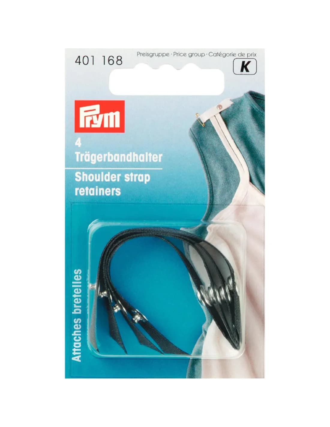 Prym Schouderbandhouders zwart 4 stuks