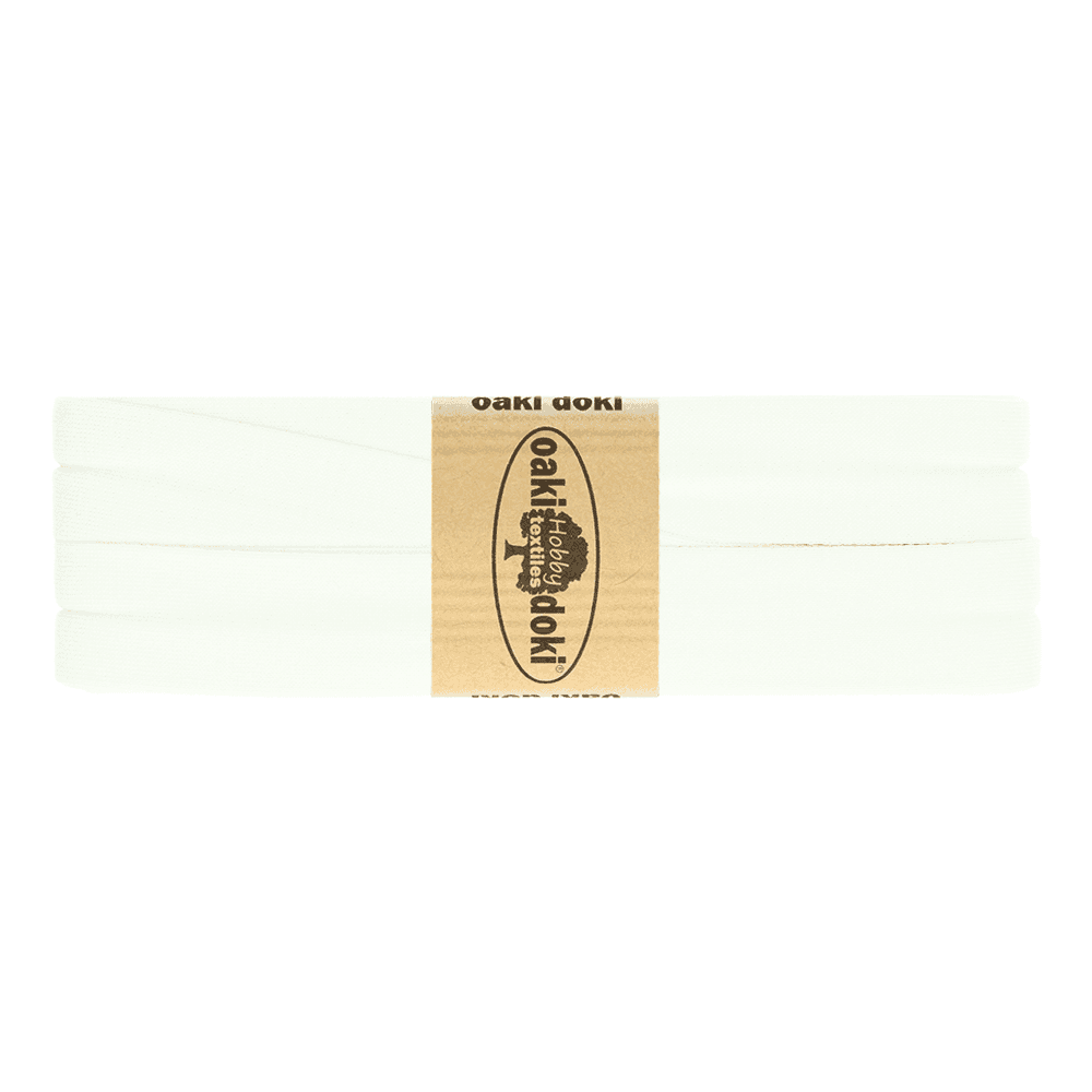 Oaki Doki tricot biaisband wit 300 – 20 mm, 3 m