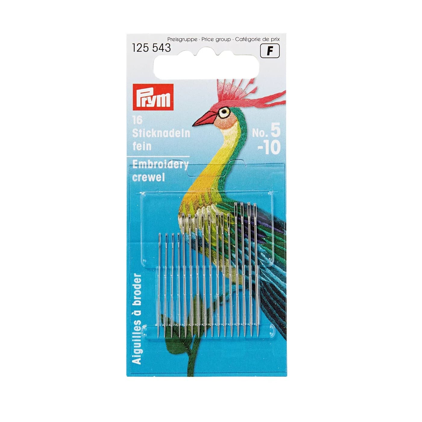 Prym borduurnaalden met punt nr. 5–10 – 16 stuks