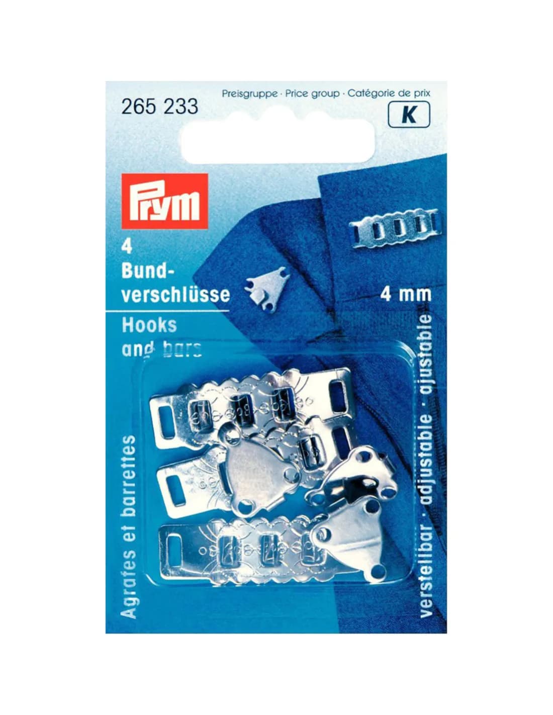 Prym Verstelbare broek- en rokhaken 4 stuks