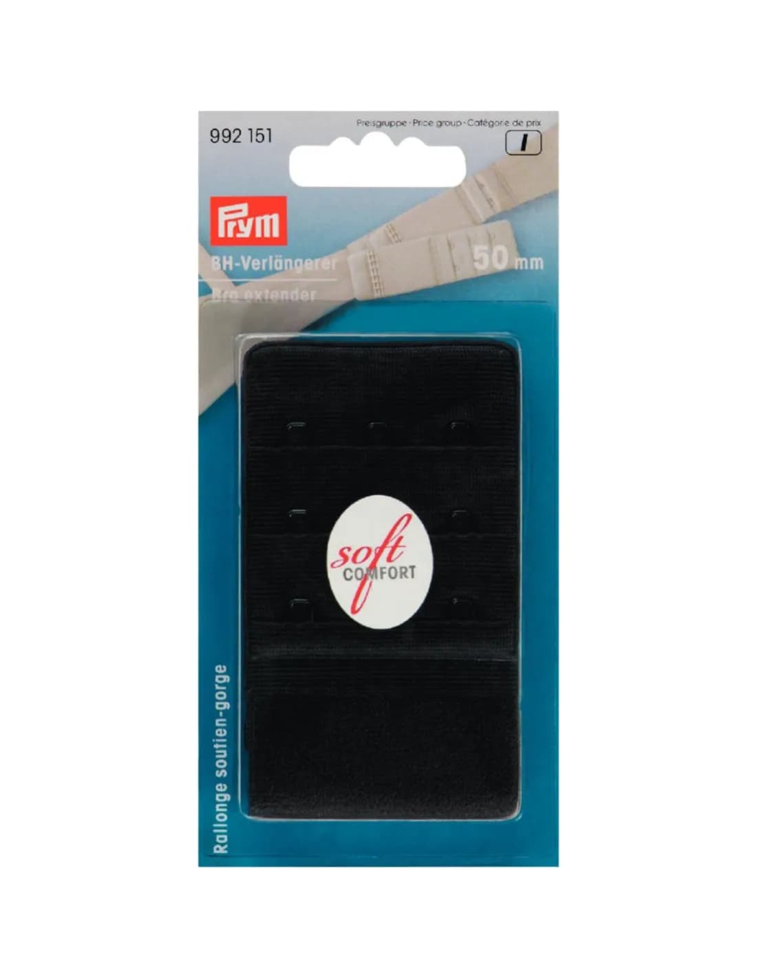Prym BH-verlengstuk Soft Comfort zwart 50 mm