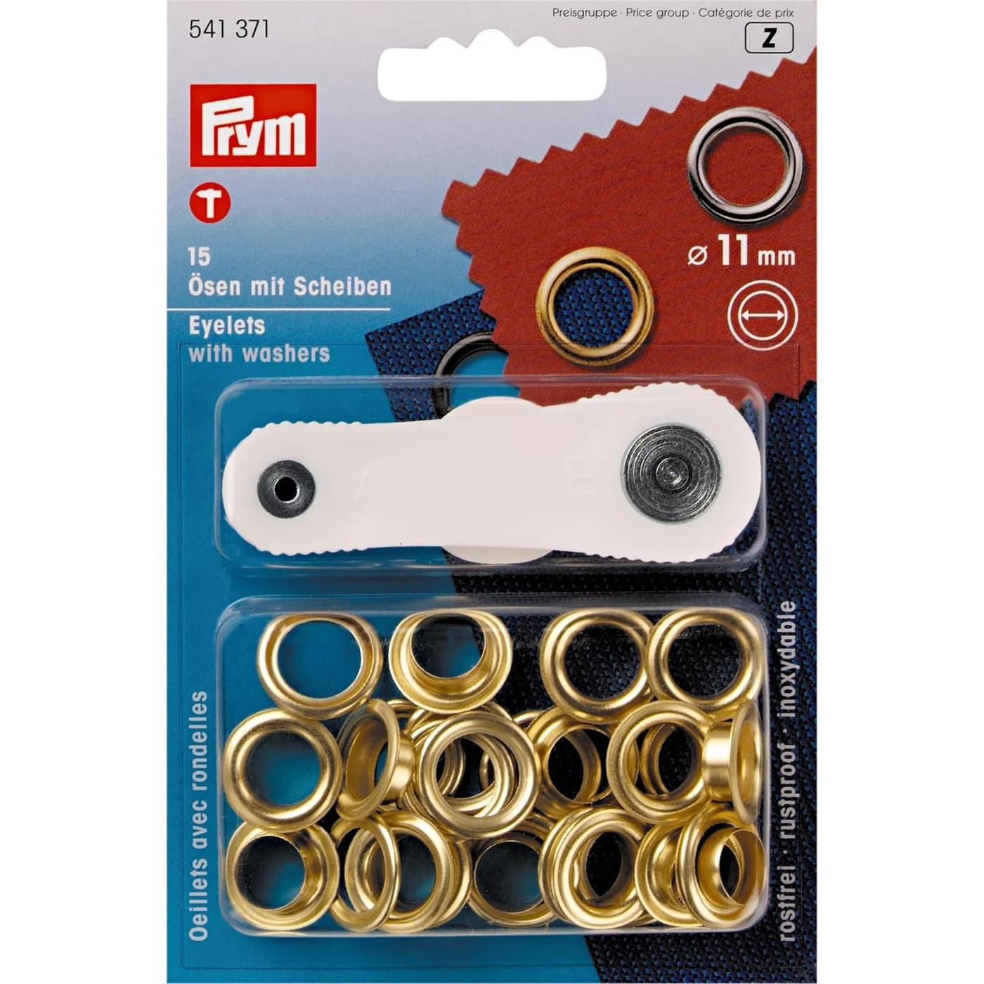 Prym ogen met ringen 11 mm goudkleurig – 15 stuks