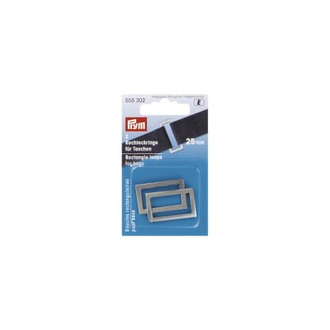 Prym rechthoekringen antiek zilver 25 mm - 2 stuks