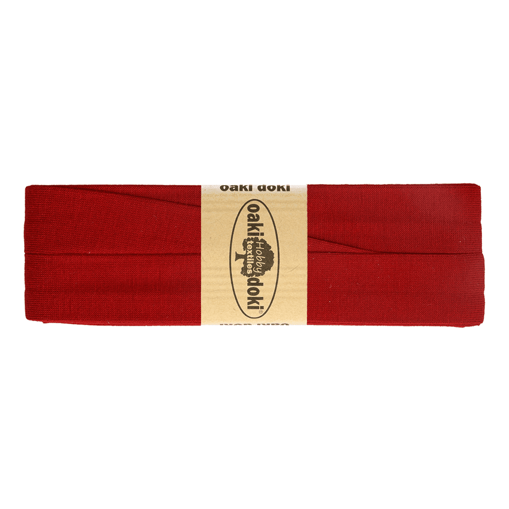 Oaki Doki tricot biaisband donkerrood 600 – 20 mm, 3 m