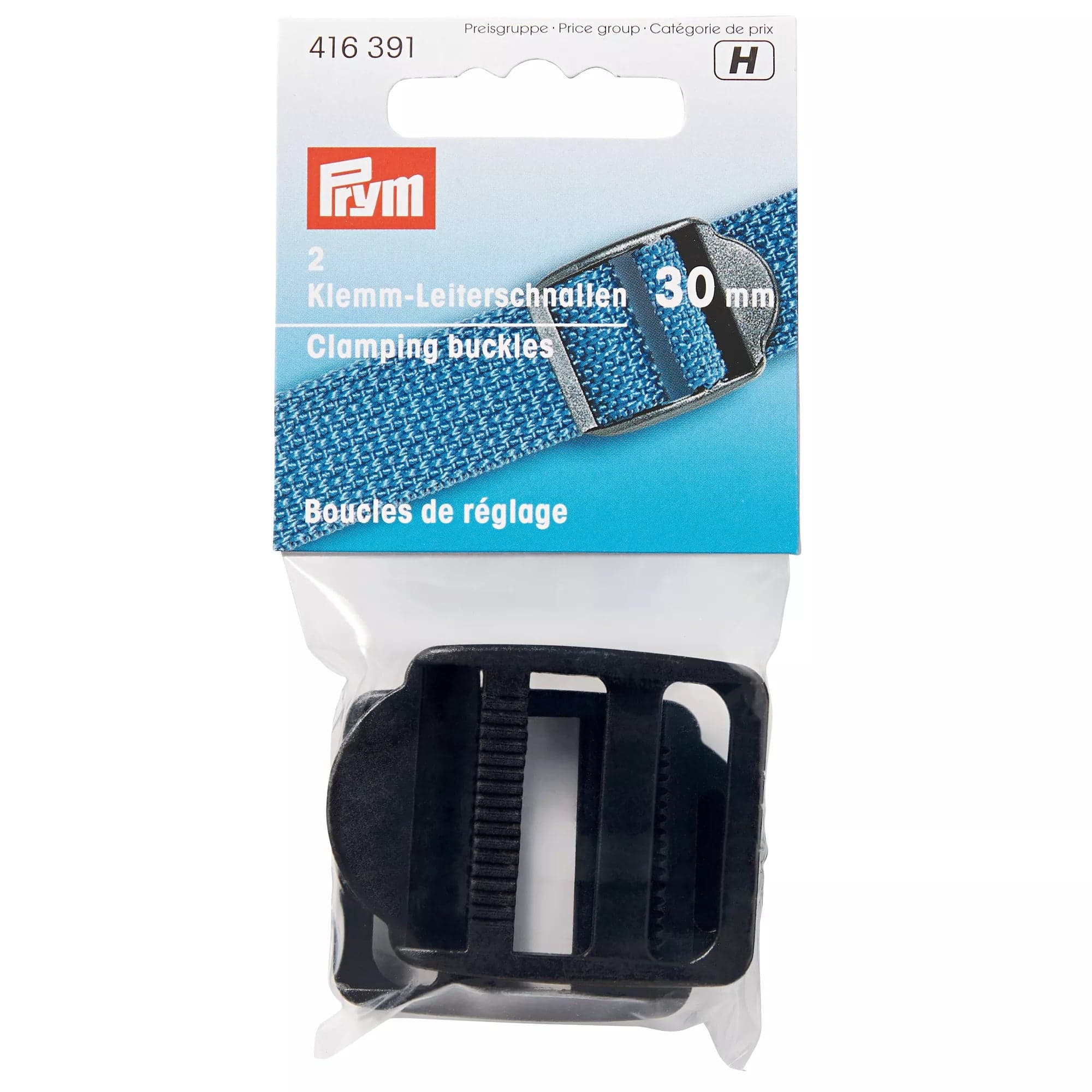 Prym kunststof klemgespen zwart 30 mm - 2 stuks