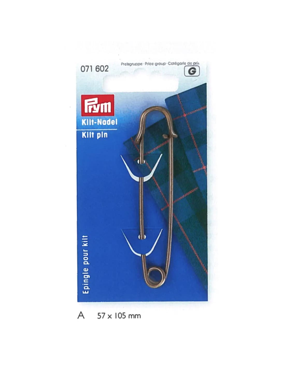 Prym kiltspeld antiek messing 76 mm