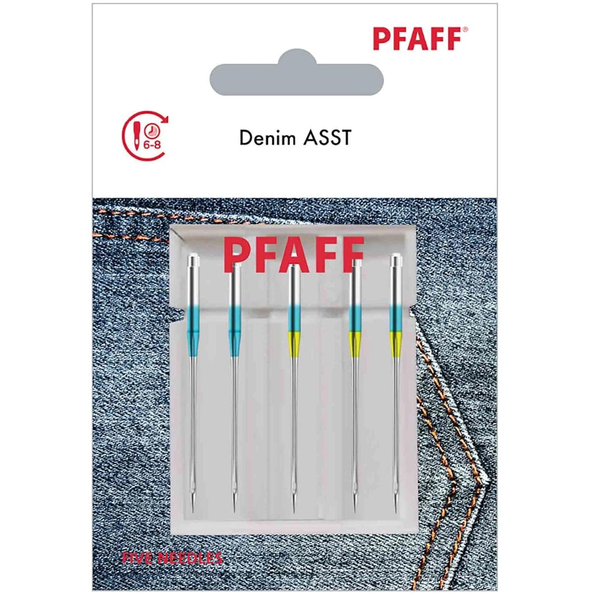 PFAFF jeans naalden assorti maten 5 stuks — productfoto