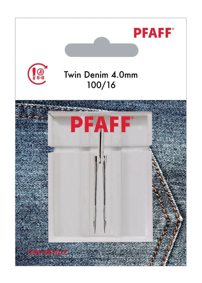 PFAFF tweeling jeansnaald 4mm maat 100/16 1 stuk — productfoto