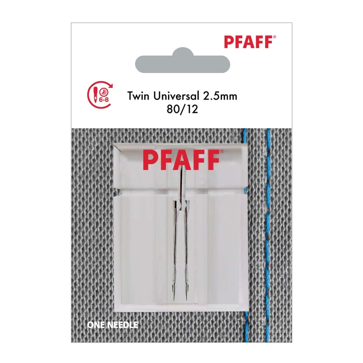 PFAFF tweeling universele naald 2.5mm naald maat 80/12 — productfoto