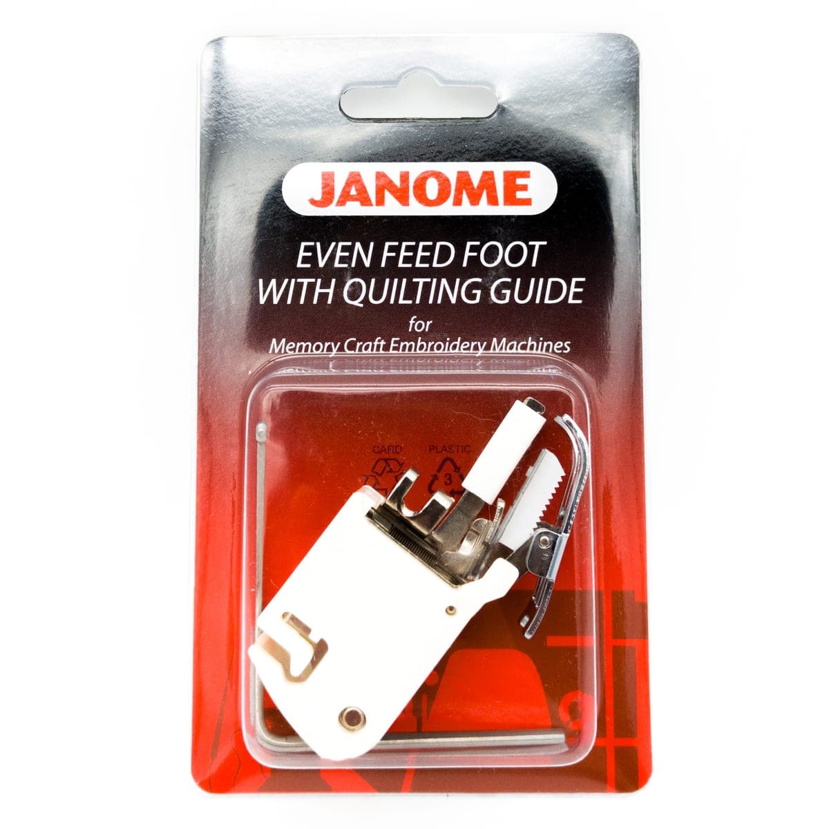 Janome Boventransport voet met quilt geleider — productfoto