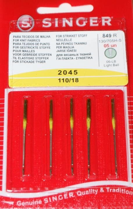Singer Naaimachinenaalden ball point 110 (5 stuks) – Singer artikel N2045-849