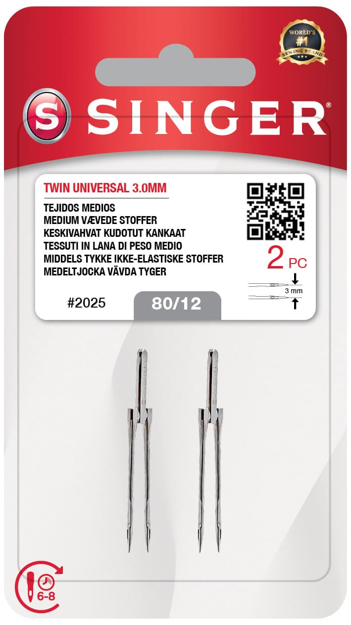 Singer Tweelingnaald – 80 – 3 mm – Singer artikel N202511M203