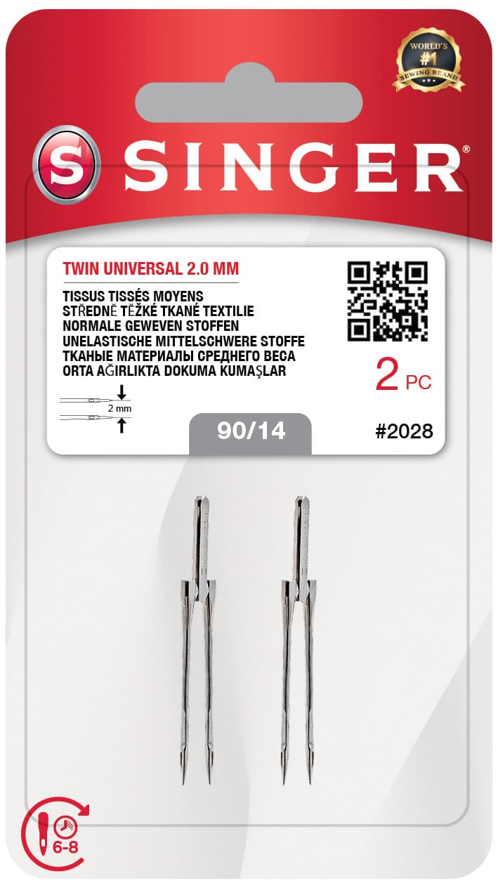 Singer Tweelingnaald – 90 – 2 mm – Singer artikel N202814M203