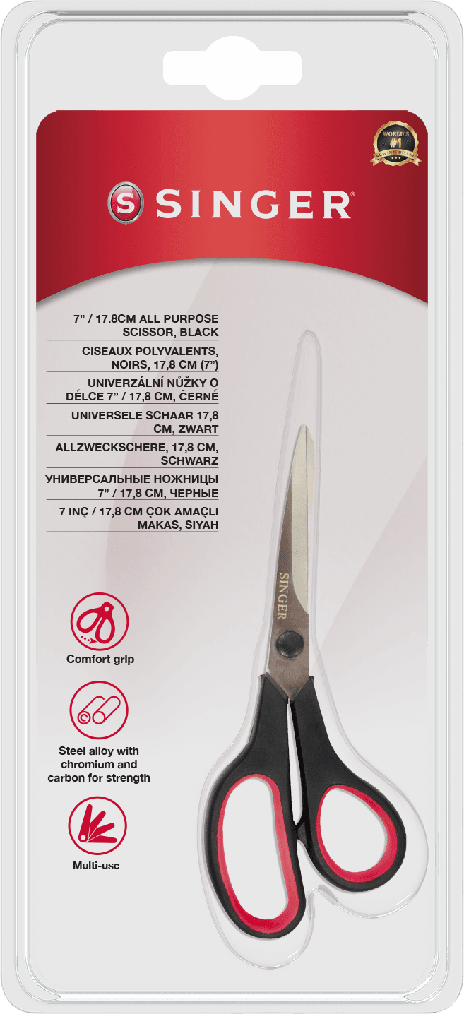 Singer Universele schaar – zwart – 17,8 cm – Singer artikel 250090003