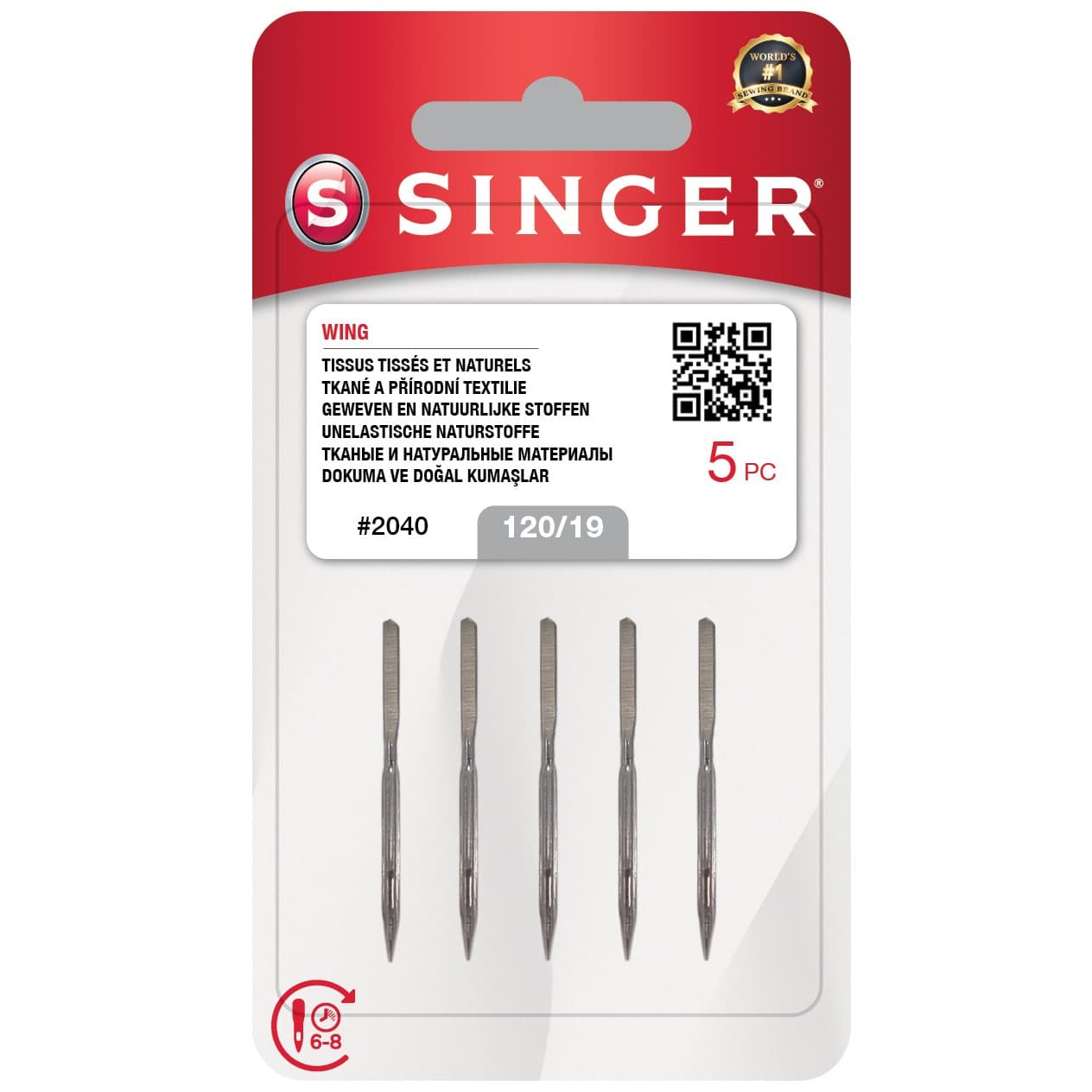 Singer zwaardnaalden maat 120 - 5 stuks – Singer artikel N204019M503