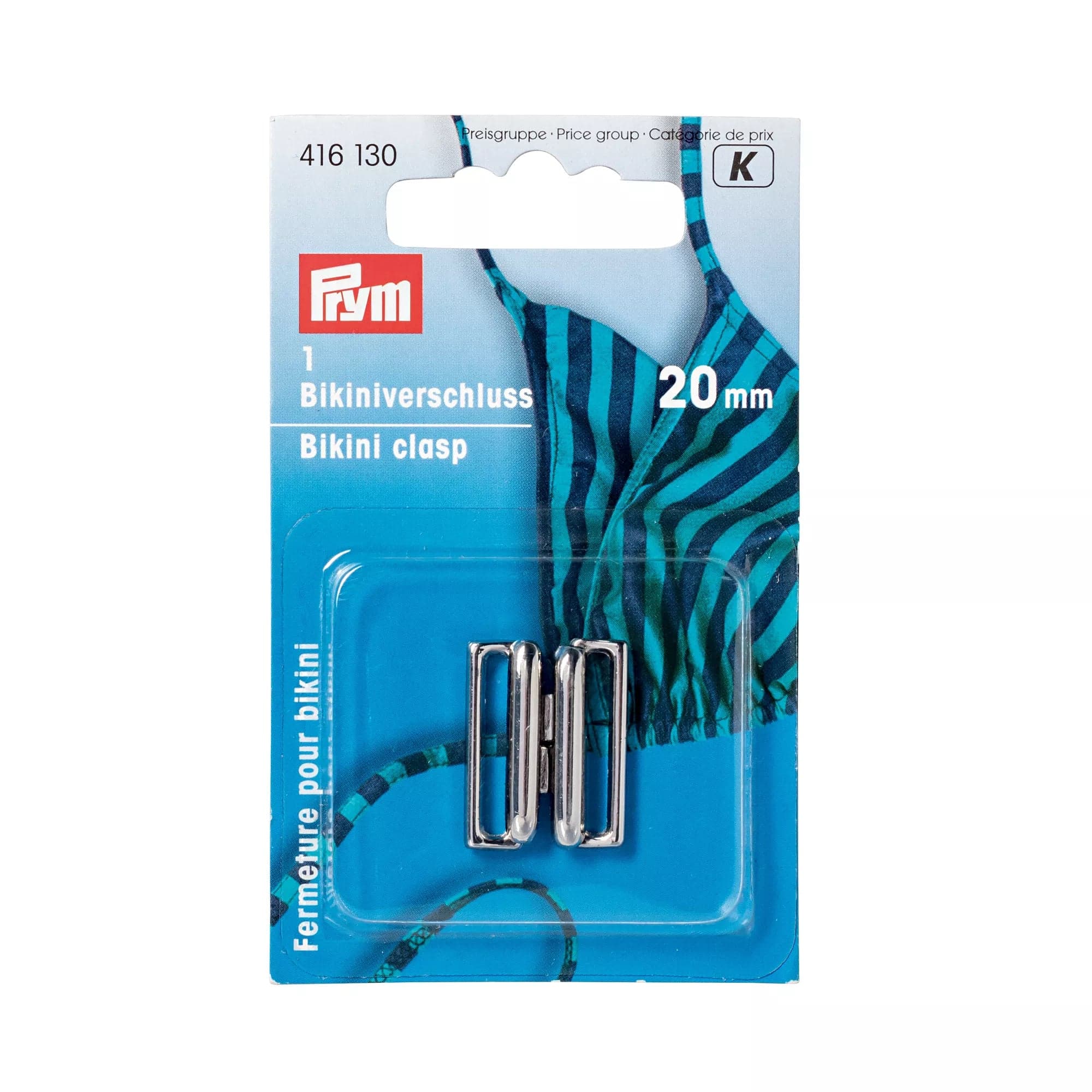 Prym bikini- en ceintuursluiting zilverkleurig 20 mm