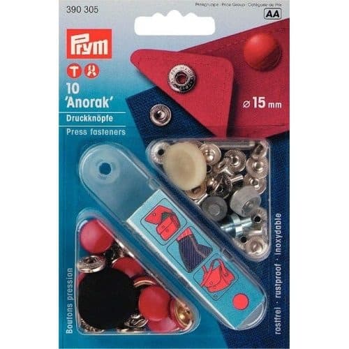 Prym Anorak drukknopen 15 mm rood – 10 stuks