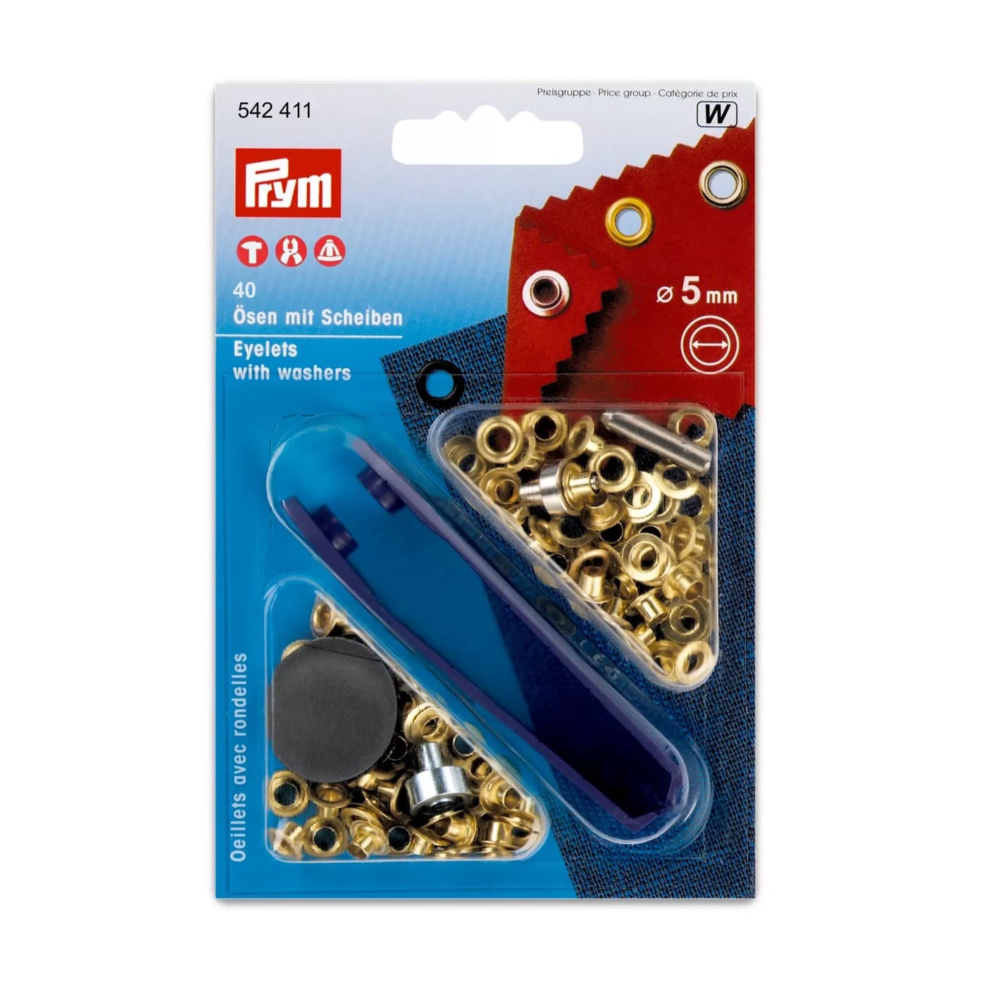 Prym ogen met ringen 5 mm goudkleurig – 40 stuks