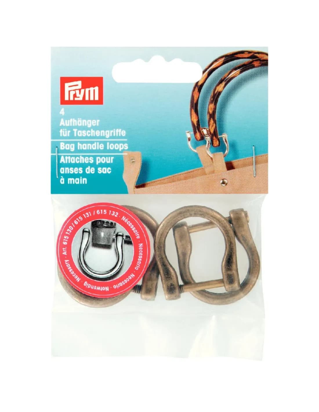 Prym handvatlussen antiek messing 18 mm - 4 stuks