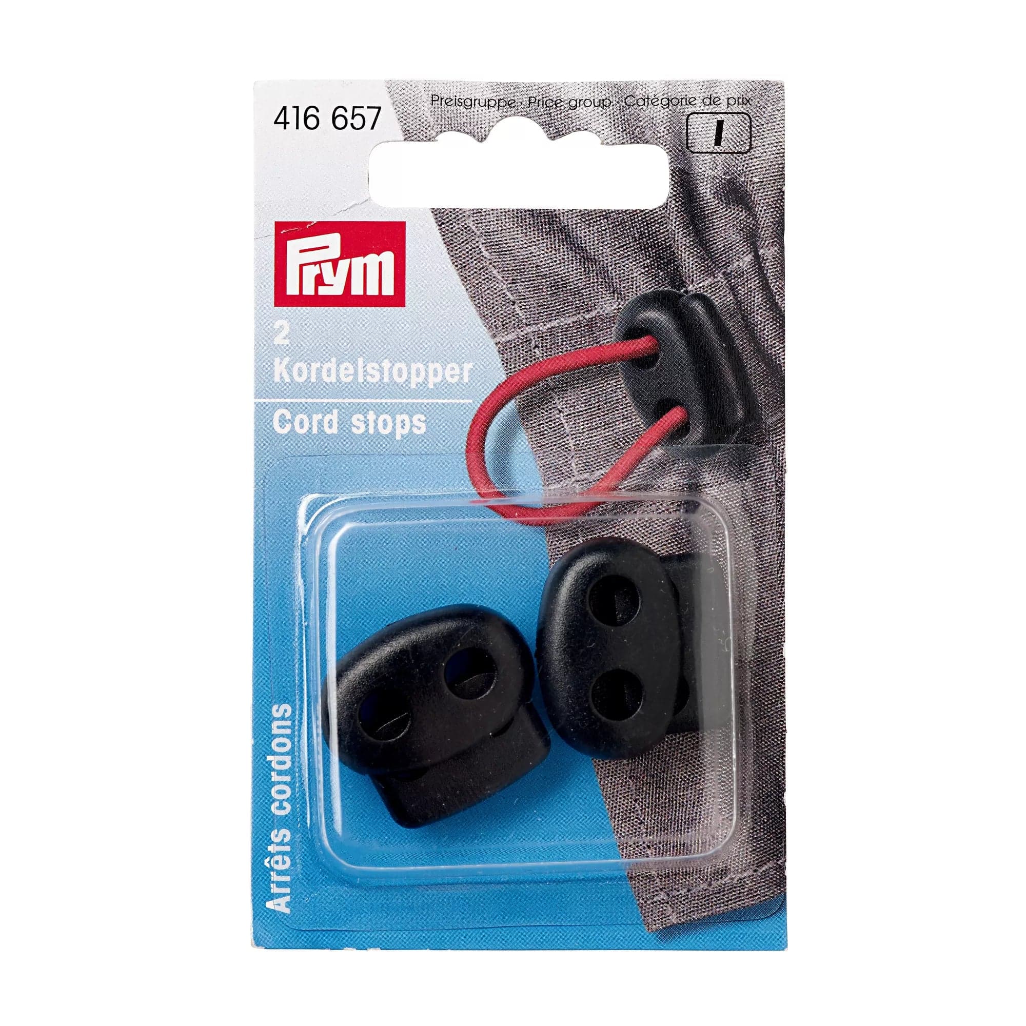 Prym koordstoppers zwart 23 x 20 mm - 2 stuks