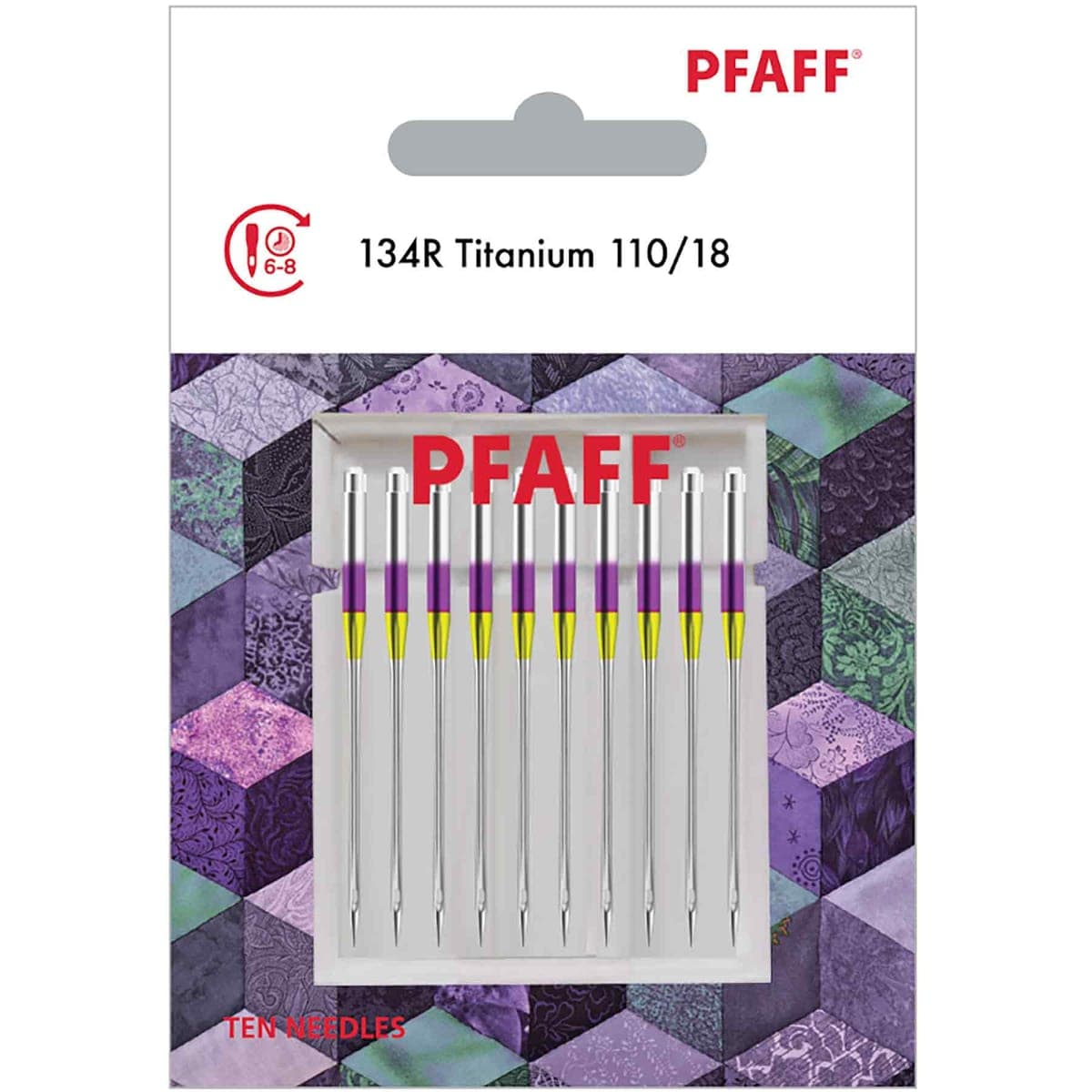 PFAFF 134R titanium naalden maat 110/18 10 stuks — productfoto